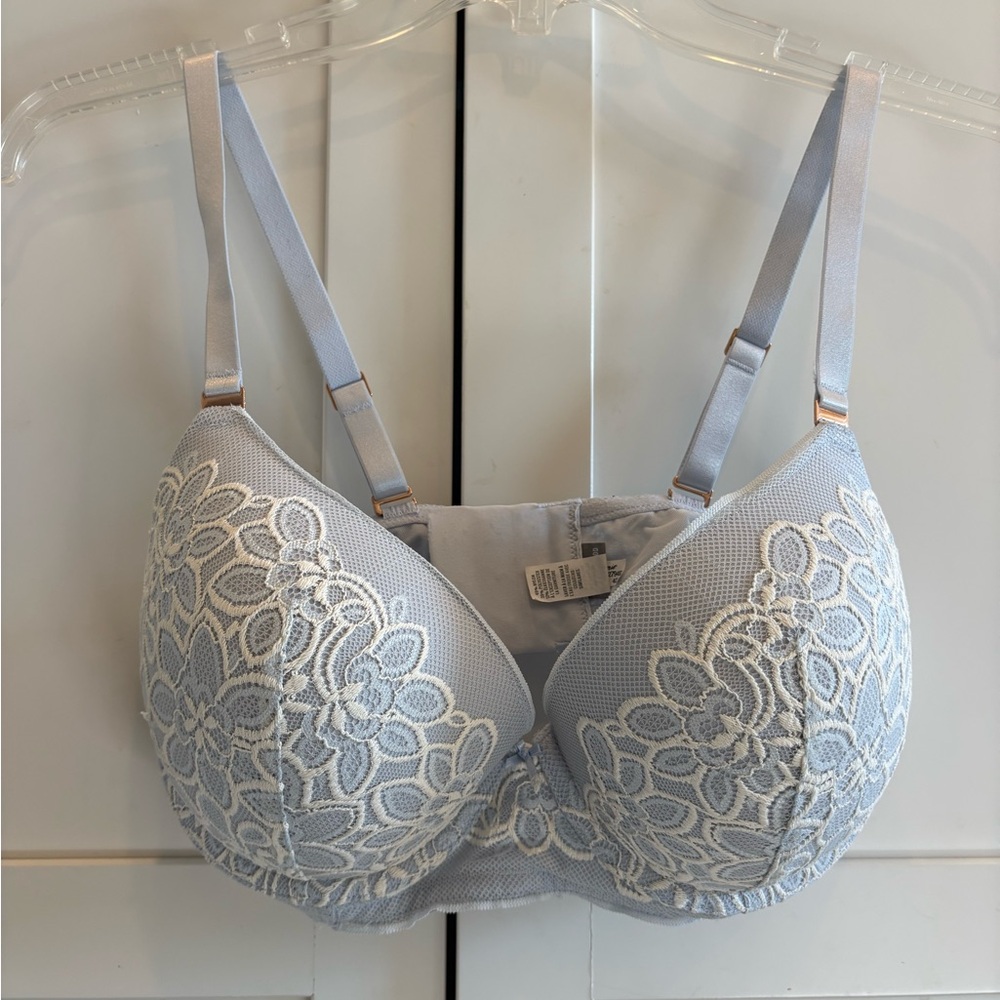 Aerie SMOOTHEZ lace full coverage bra 34DD Glacier